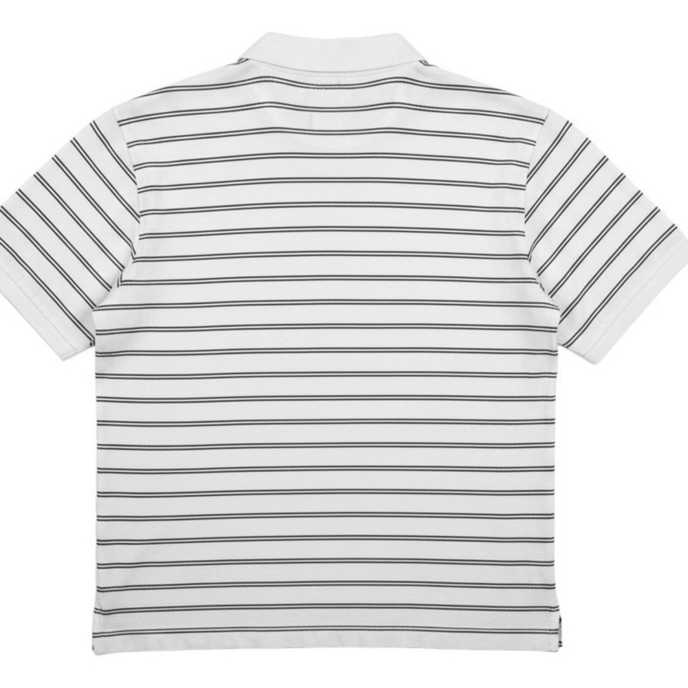 PBX Basics Polo Shirt Mens XL White Striped Short Sleeve Casual - Picture 2 of 6